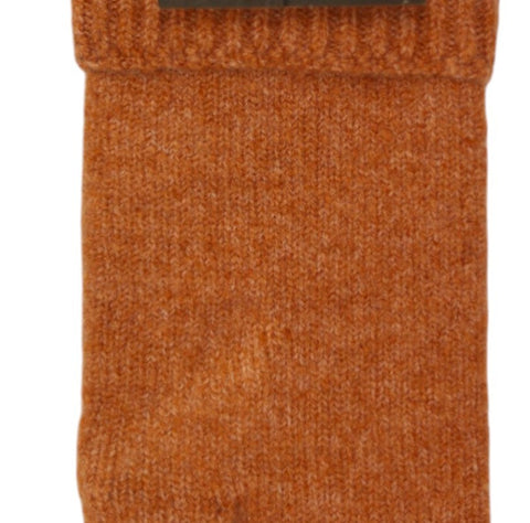 Jess and Lou Terracotta Double Cuff Fingerless Gloves