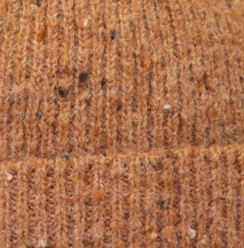 Jess and Lou Camel Speckle Rib Bobble Hat