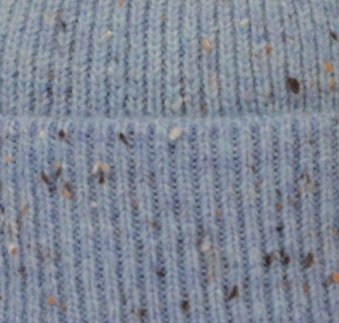Jess and Lou Sky Blue Speckle Rib Bobble Hat