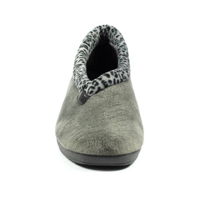 Lunar KLA005 Paloma Grey Spotty Trim Womens Comfort Slip On Slippers