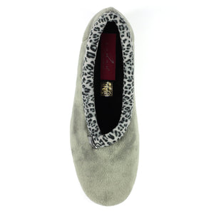 Lunar KLA005 Paloma Grey Spotty Trim Womens Comfort Slip On Slippers