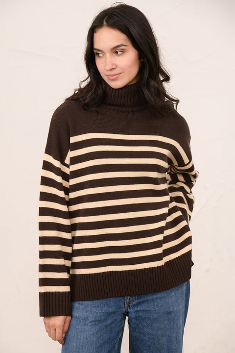 Lighthouse Womens Luisa Cocoa Cream Stripe Jumper