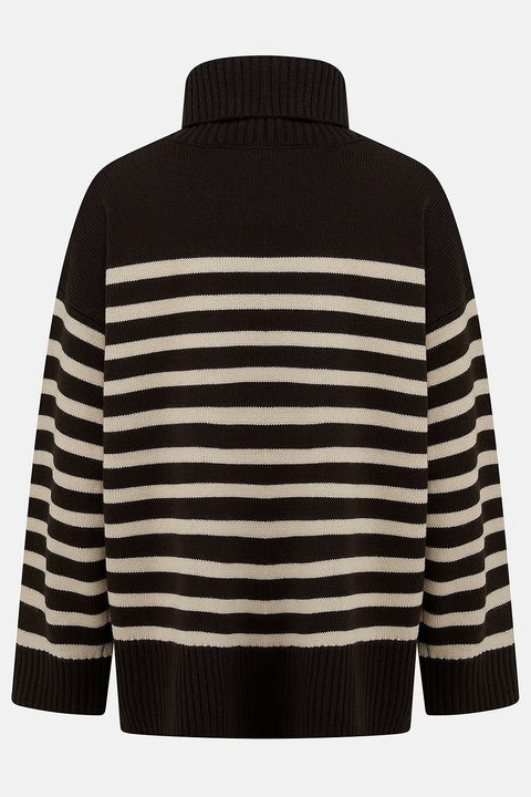 Lighthouse Womens Luisa Cocoa Cream Stripe Jumper