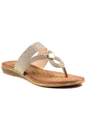 Lunar JLH396 Ezra Rose Slip On Toe Post Sandals