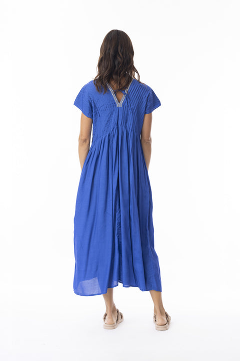 Escape By OQ Lux Dress Pleated Ibiza Blue 51903