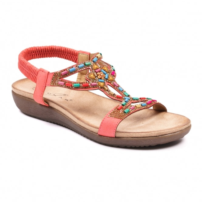 Lunar JLH331kk Mariella Orange Womens Beaded Sandals