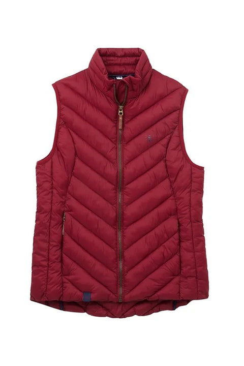 Lighthouse Laurel Ladies Gilet - Cranberry
