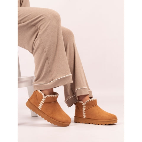 Lunar KLZ001 Natal Tan Womens Comfort Pull On Boot Slippers