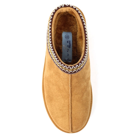 Lunar KLZ003 Nepal Tan Womens Comfort Slip On Mule Slippers