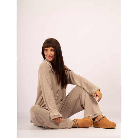 Lunar KLZ003 Nepal Tan Womens Comfort Slip On Mule Slippers