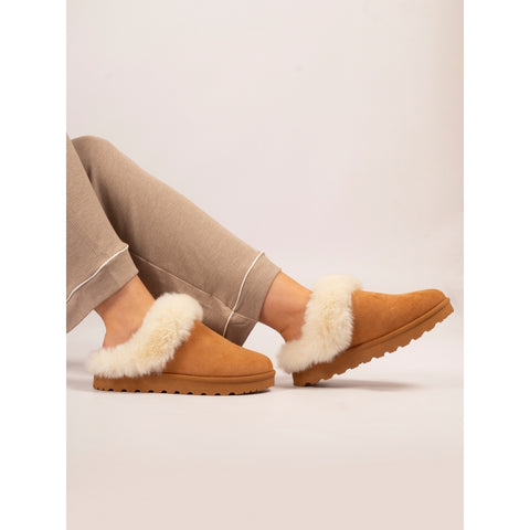 Lunar KLZ004 Nevis Tan Womens Comfort Slip On Mule Slippers