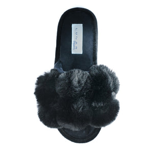 Lunar KLB031 Octavia II Black Womens Comfort Slider Slippers