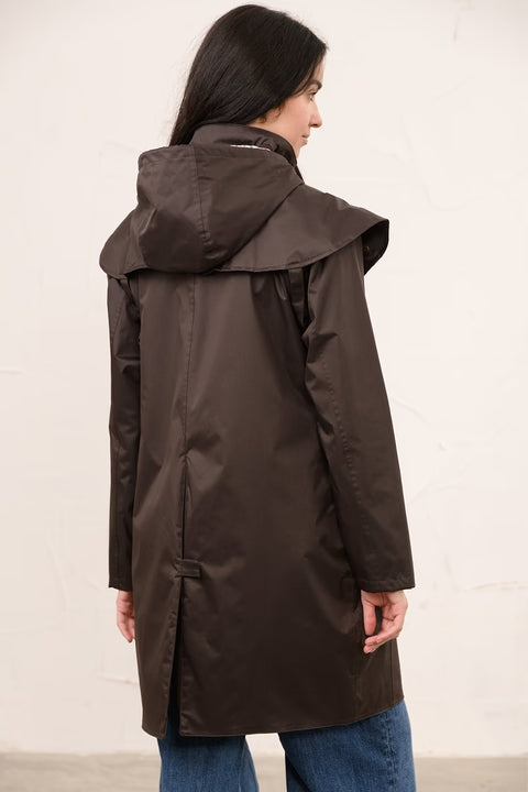 Lighthouse Womens Outrider 3/4 Length Chocolate Waterproof Raincoat