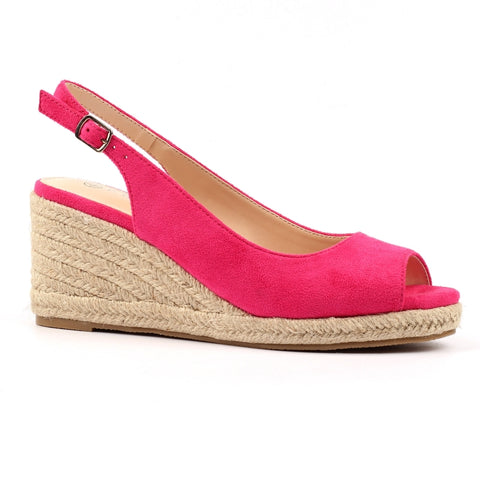 Lunar Pia Fuschia Womens Espadrille Wedge Sandals