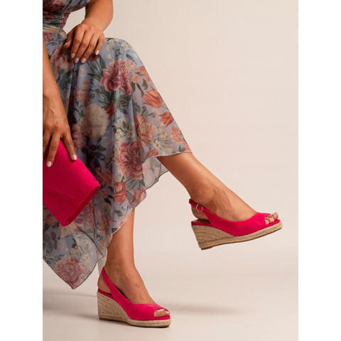 Lunar Pia Fuschia Womens Espadrille Wedge Sandals