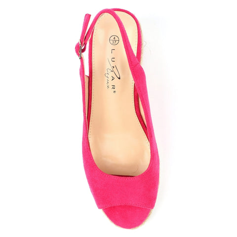 Lunar Pia Fuschia Womens Espadrille Wedge Sandals