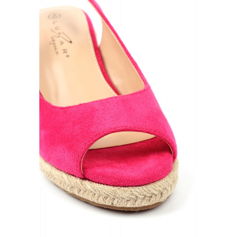 Lunar Pia Fuschia Womens Espadrille Wedge Sandals