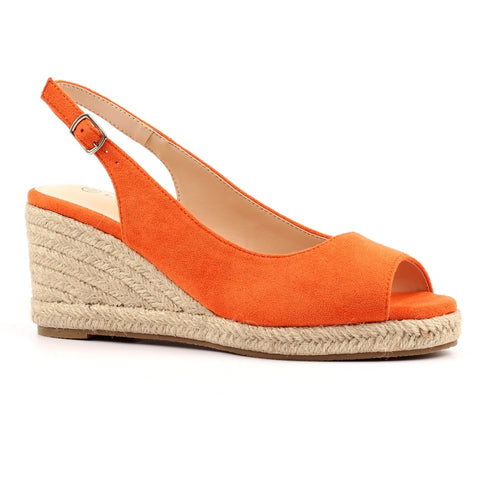 Lunar Pia Orange Womens Espadrille Wedge Sandals