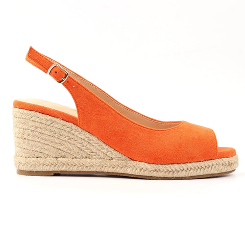 Lunar Pia Orange Womens Espadrille Wedge Sandals
