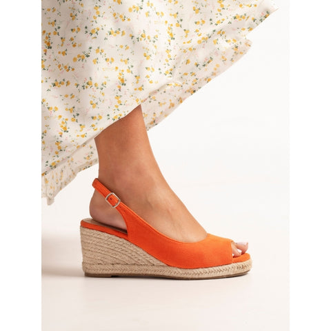 Lunar Pia Orange Womens Espadrille Wedge Sandals