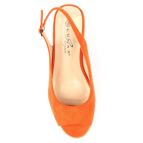 Lunar Pia Orange Womens Espadrille Wedge Sandals