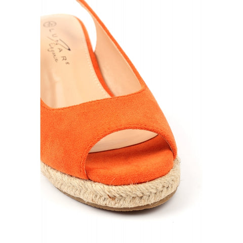 Lunar Pia Orange Womens Espadrille Wedge Sandals