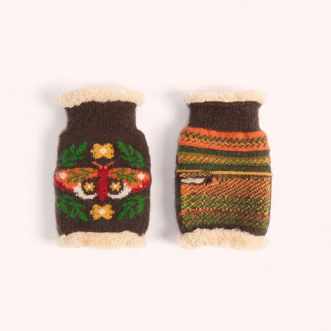 Powder Winter Moth  Wrist Warmers