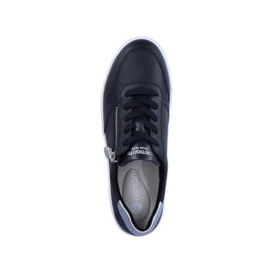 Remonte D0J02-14 Womens Navy Leather Lace Up Trainers