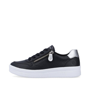 Remonte D0J02-14 Womens Navy Leather Lace Up Trainers