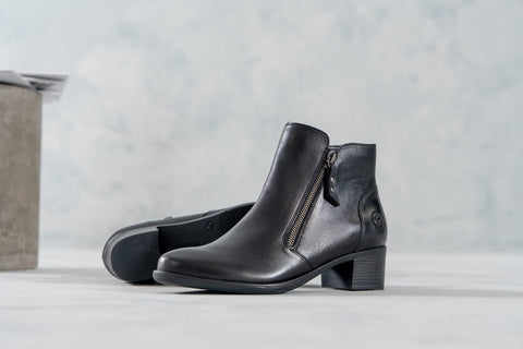 Remonte R5190-00 Black Womens Leather Fleece Lining Comfort Heeled Ankle Boots