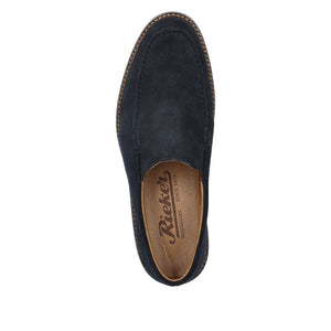 Rieker 12551-14 Blue Mens Casual Comfort Suede Slip On Shoes