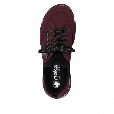 Rieker 45973-36 Bordeaux Womens Casual Comfort Lace Up Trainers