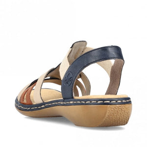 Rieker 65918-90 Blue Combination Womens casual Comfort Slingback Sandals