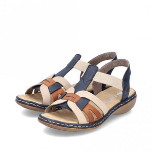 Rieker 65918-90 Blue Combination Womens casual Comfort Slingback Sandals