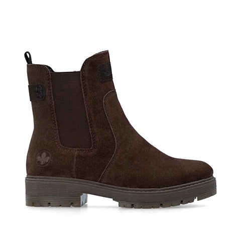 Rieker 75860-250 Black Womens Water Resistant Warm Lining Casual Comfort Zip Up Ankle Boots