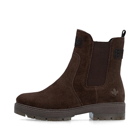 Rieker 75860-250 Black Womens Water Resistant Warm Lining Casual Comfort Zip Up Ankle Boots