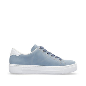 Rieker L8802-10 Blue Combination Womens Casual Comfort Lace/Zip Up Shoes