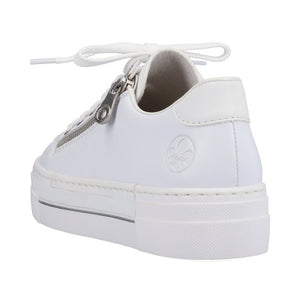 Rieker N4921-81 White Womens Casual Comfort Lace/Zip Up Shoes