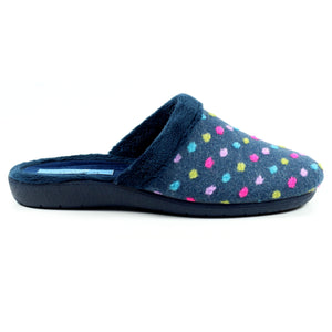 Lunar KLZ066 Seine Blue Womens Comfort Slip On Mule Slippers