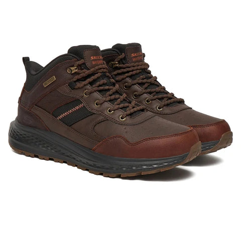 Skechers Slip - Ins 211182/RDBR Red Brown Slade Ultra - Turner Mens Waterproof Casual Comfort Hands Free Slip On Boots
