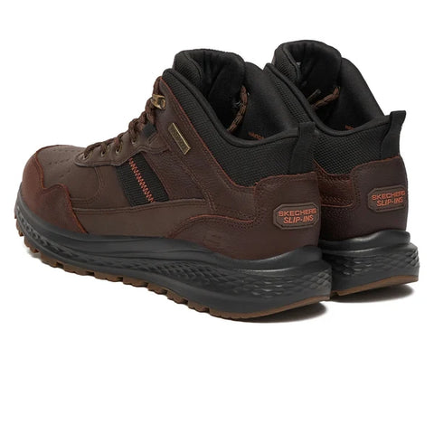 Skechers Slip - Ins 211182/RDBR Red Brown Slade Ultra - Turner Mens Waterproof Casual Comfort Hands Free Slip On Boots
