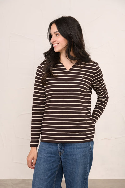 Lighthouse Womens Sorcha Cocoa Cream Stripe Top