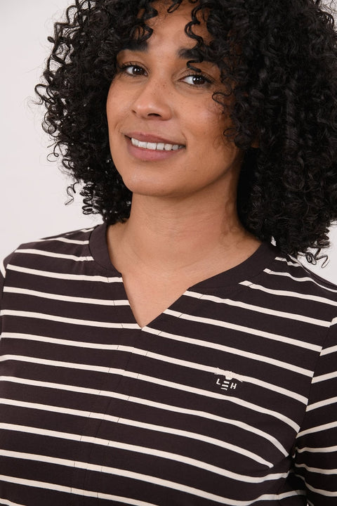 Lighthouse Womens Sorcha Cocoa Cream Stripe Top