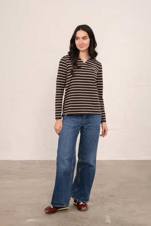 Lighthouse Womens Sorcha Cocoa Cream Stripe Top