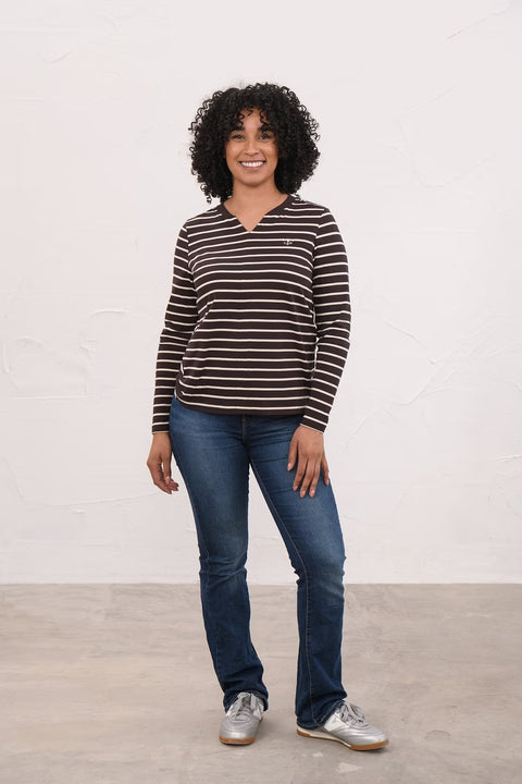 Lighthouse Womens Sorcha Cocoa Cream Stripe Top