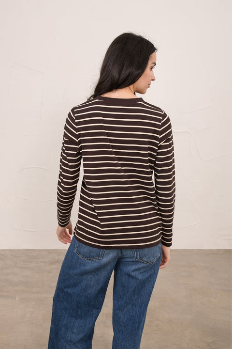 Lighthouse Womens Sorcha Cocoa Cream Stripe Top