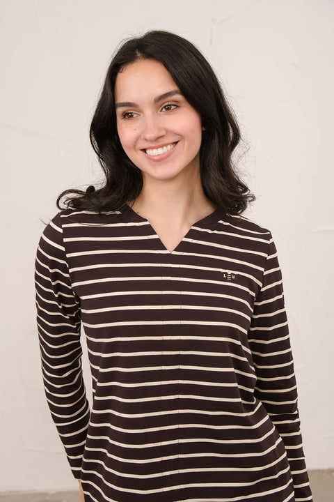 Lighthouse Womens Sorcha Cocoa Cream Stripe Top
