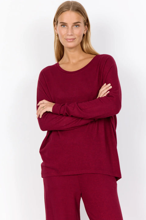 Soya Concept SC-Biara 1 Blouse Dark Red Melange