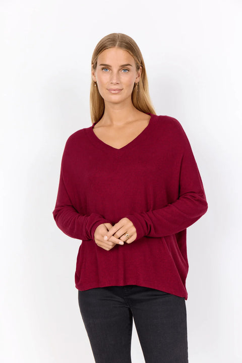 Soya Concept SC-Biara 90 Blouse Dark Red Melange