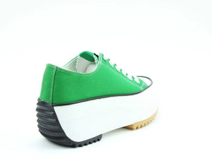 Heavenly Feet Strata Green Womens Chunky Lightweight Canvas Trainer